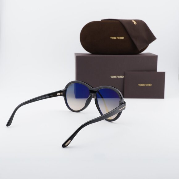 Tom Ford Camryn FT1033 01B Round Sunglasses - Black/Smoke main image 7